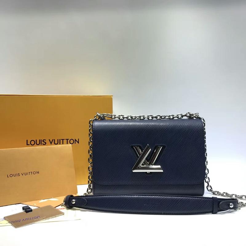 LV Shoulder Handbags M53090 Water Wave Blue Silver Button